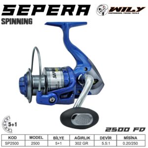 Wily Sepera 2500FD 5+1BB Spin Makinesi