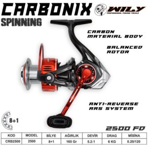 Wily Carbonix 2500 Spin Makinesi 8+1BB